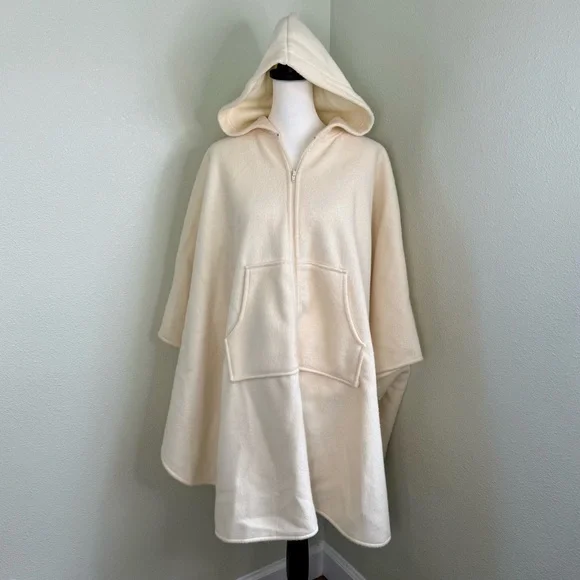 Bridge Gate Ivory Women's Hooded Cape/Poncho Size S - Picture 1 of 9